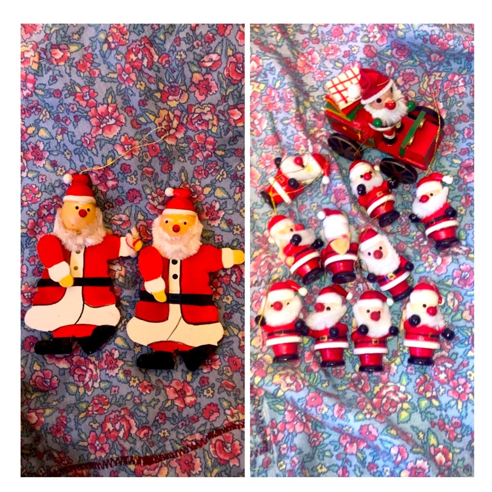Antique vintage Christmas ornaments Santa bundle